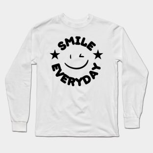 Smile Everyday circle design black color Long Sleeve T-Shirt